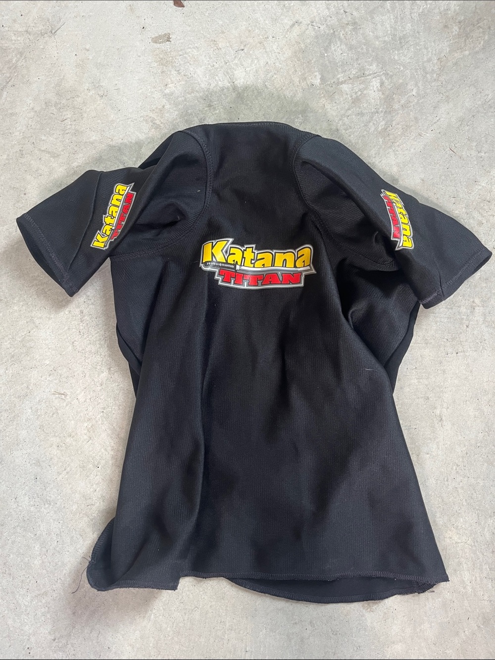 Titan Black Short-Sleeve Logo Tee with Yellow & Red Accents